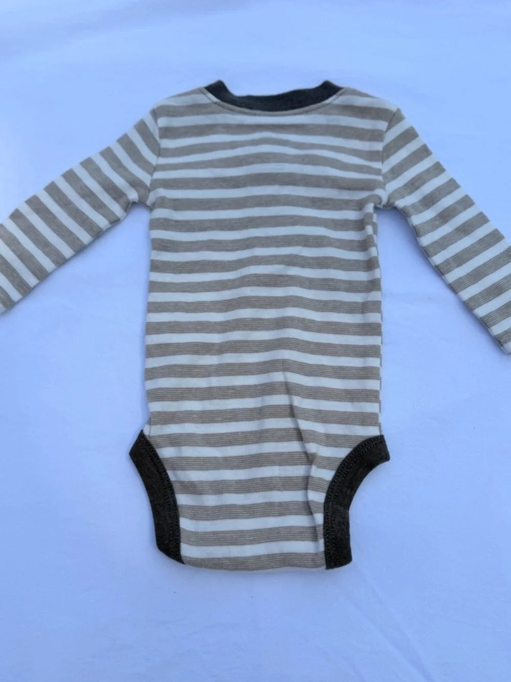 NEWBORN Carter's Brown, Cream & White Striped and Fox Print Baby Bodysuits